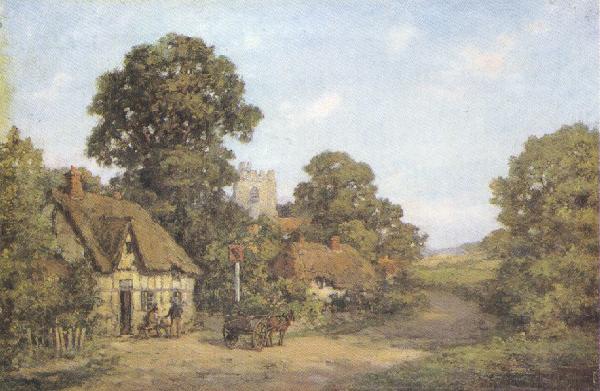 sir herbert edwin pelham hughes-stanton,r.a.,p.r.w The Leather Bottle,Lewknor,Oxfordshire (mk37) China oil painting art